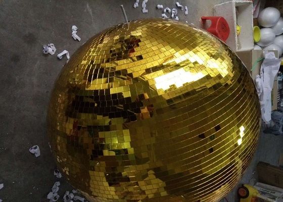 La fase dorata della discoteca della palla dello specchio di 120CM accende la palla girante