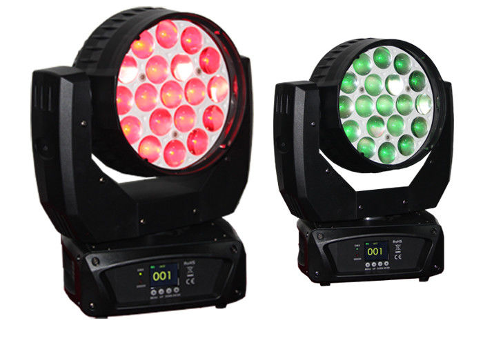 540° Pan 270° Tilt 19 pz 12 W RGBW 4in1 LED Luce a testa mobile Zoom Wash Luce a testa mobile